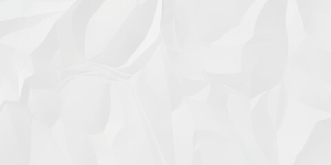 Crumpled texture of white wrinkle chaotic paper. old crumple white paper sheet abstract shape recycling wrapping background space for texture.	
