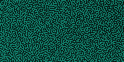 Abstract truing organic wallpaper Turing reaction diffusion monochrome seamless pattern with chaotic motion. Generative algorithm psychedelic background. Reaction-diffusion or truing pattern formation