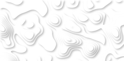 Abstract wavy line 3d paper cut white background with shadows. Abstract realistic papercut decoration textured with wavy layers. Topographic contour lines vector map seamless pattern vector.