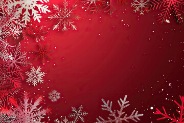 Christmas greeting card with bright winter holiday snowflake and New Year background