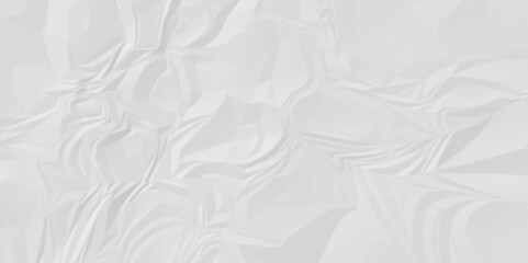 Crumpled texture of white wrinkle chaotic paper. old crumple white paper sheet abstract shape recycling wrapping background space for texture.	
