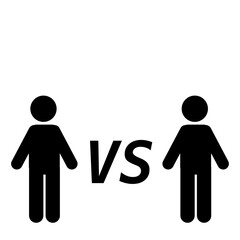 illustration of stick figure and stickman opposite, hostile, versus