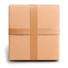 Obraz premium Macro Shot of Perfect Brown Cardboard Paper Piece Isolated on White Background