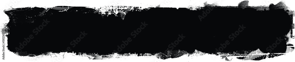 Poster brush paint .grunge paint roller . vector brush stroke . distressed banner . black stripe with rough
