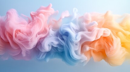Fototapeta premium Colorful abstract smoke swirling in pastel shades