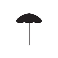 Beach Umbrella Silhouette Vector Illustration - Beach Clipart Design
