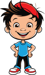 Boy cartoon illustration vector  .