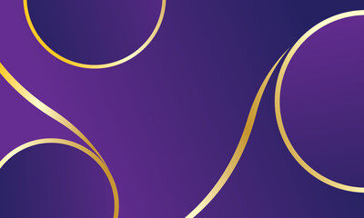 Purple gradient abstract background with gold lines