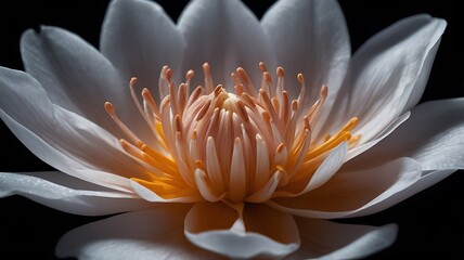 A vivid time-lapse of a single flower blooming in a completely black background, with petals opening slowly and glowing softly in the dark.