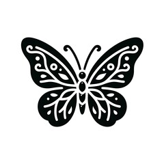 Butterfly Icon in Black Isolated in White Background. Butterfly Logo Symbol for Graphic Resources Vector Design