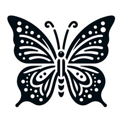 Butterfly Icon in Black Isolated in White Background. Butterfly Logo Symbol for Graphic Resources Vector Design