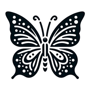 Butterfly Icon in Black Isolated in White Background. Butterfly Logo Symbol for Graphic Resources Vector Design