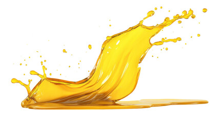 Yellow Liquid Splash | Isolated on Transparent  Background