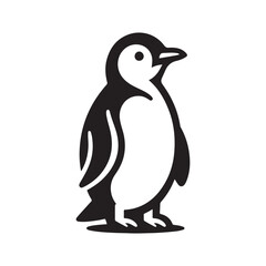 penguin silhouette vector art illustration