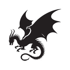 Black Dragon vector art illustration