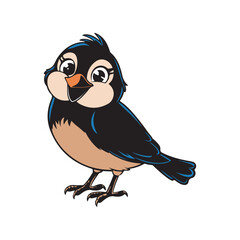 chickadee cartoon vector illustration