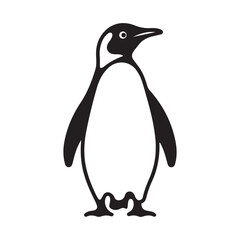 penguin silhouette vector art illustration