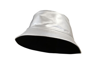 White leather bucket hat PNG transparent.