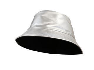White leather bucket hat PNG transparent.