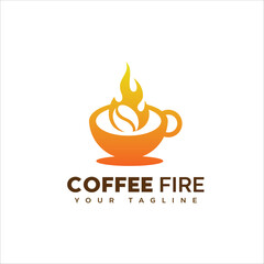 fire coffee, suitable for logos, wall templates, icons etc