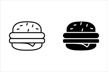 Burger icon set. cheese burger Symbol. hamburger sign. for mobile concept and web design. vector illustration on white background