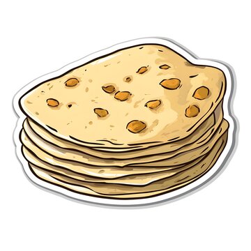 recommend clip art: A clipart sticker of Chapati Generative AI
