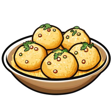 recommend clip art: A clipart sticker of Sev puri Generative AI
