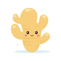 Fototapeta premium Ginger Vegetable Cute Cartoon Fresh Animation Kawaii Healthy Character 