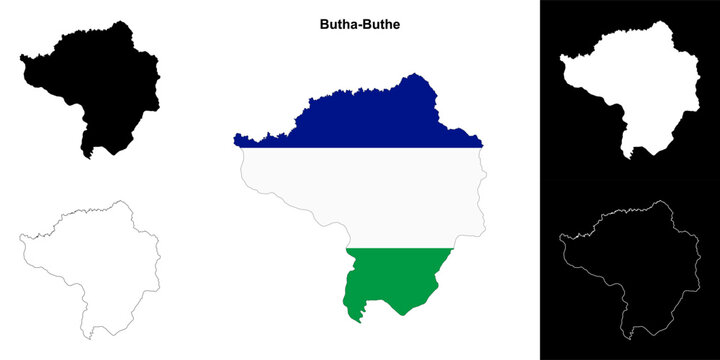 Butha-Buthe district outline map set