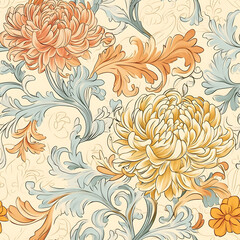 Chinese-inspired doodle tile seamless patterns in an illustrator graphic style