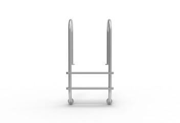 swimming pool ladder front view with shadow 3d render