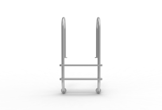 swimming pool ladder front view with shadow 3d render