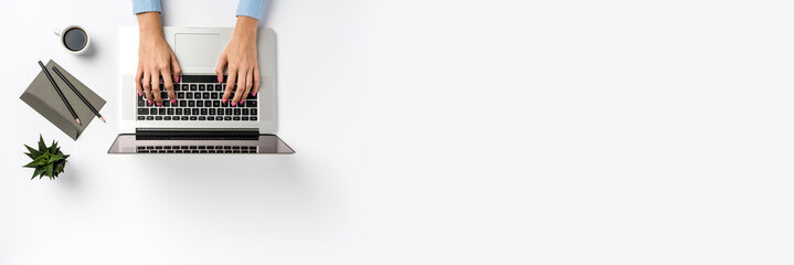 Modern office desktop with copy space