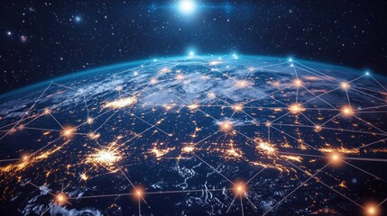 Obraz premium A global network of servers interconnected, representing the infrastructure of the worldwide web.