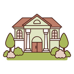 Stylish Line Art Icon of a Traditional Home in a Clean Vector Illustration
