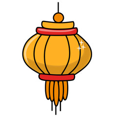 Yellow lantern lamp decoration on chinese event ornaments