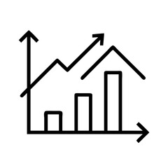 Bar Chart with House Icon and Upward Arrows Captivating Vector Illustration
