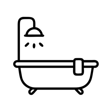 recommend clip art: Serene Bathroom Escape with Bathtub and Versatile Showerhead Vector Illustration
                    