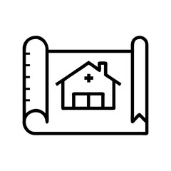sleek modern vector illustration of rolledout house floor plan blueprint
