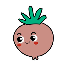 cute red onion plants vector illustration