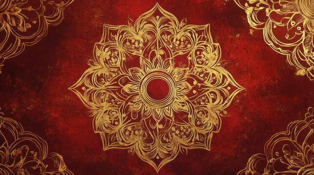 Traditional Indian wedding invitation cards with intricate gold patterns, symbolizing the elegance and beauty of the celebration.