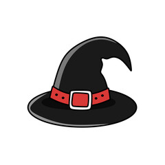 black witch hat vector illustration