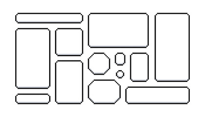 Pixel speech bubble. Pixel text box. Retro game chat frames. Message clouds. Bit dialog frames. Interface talk balloon. Vector illustration isolated on white background.