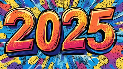 Fototapeta premium 2025年のニューイヤーサイン