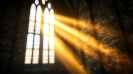 Soft Light Streaming Through Ornate Church Window