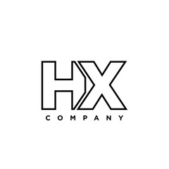 Letter H and X, HX logo design template. Minimal monogram initial based logotype.