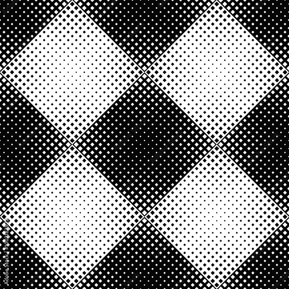 Poster geometrical monochrome square pattern background - abstract vector design from diagonal squares