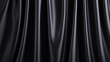 Fototapeta premium A luxurious image of flowing black velvet curtains.