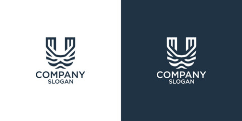 letter u abstract monogram logo design vector