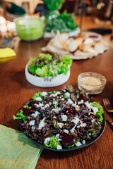 Delicious food prepared by the chef in the kitchen